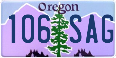 OR license plate 106SAG