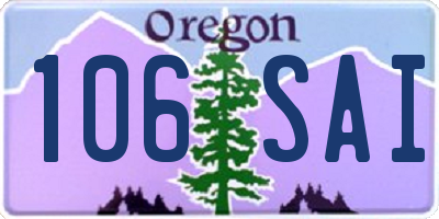 OR license plate 106SAI