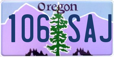 OR license plate 106SAJ