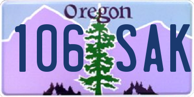 OR license plate 106SAK