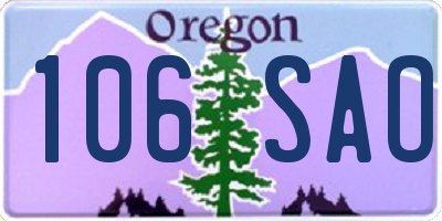 OR license plate 106SAO