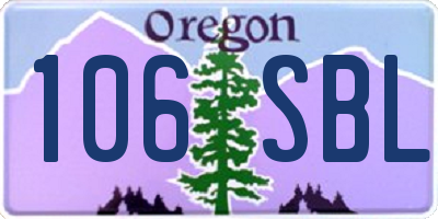 OR license plate 106SBL