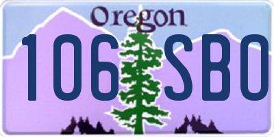 OR license plate 106SBO