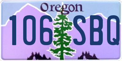 OR license plate 106SBQ