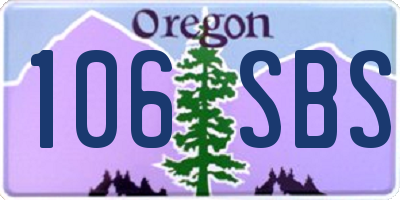 OR license plate 106SBS