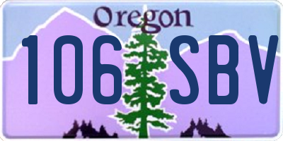 OR license plate 106SBV