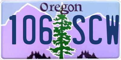 OR license plate 106SCW