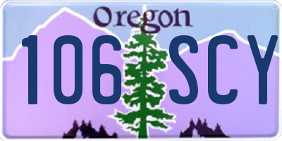OR license plate 106SCY