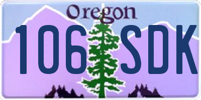OR license plate 106SDK