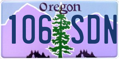 OR license plate 106SDN