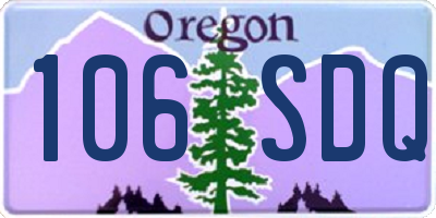 OR license plate 106SDQ