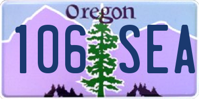 OR license plate 106SEA
