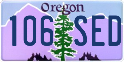 OR license plate 106SED