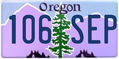 OR license plate 106SEP