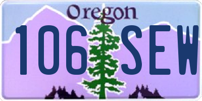 OR license plate 106SEW