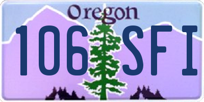 OR license plate 106SFI