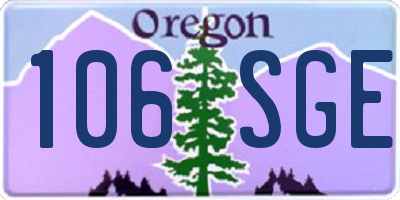 OR license plate 106SGE