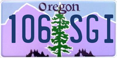 OR license plate 106SGI