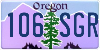 OR license plate 106SGR