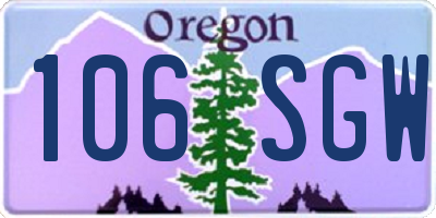 OR license plate 106SGW