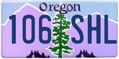 OR license plate 106SHL