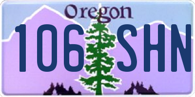 OR license plate 106SHN