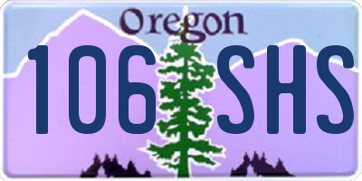 OR license plate 106SHS