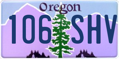 OR license plate 106SHV