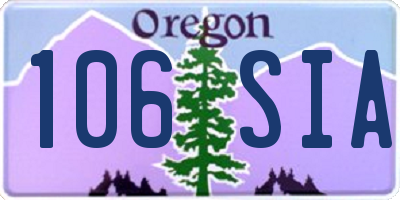 OR license plate 106SIA