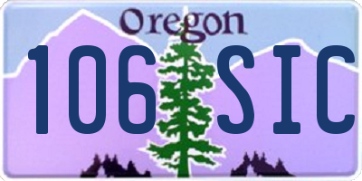 OR license plate 106SIC