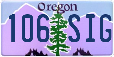 OR license plate 106SIG