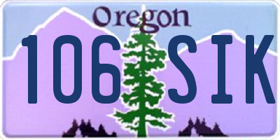 OR license plate 106SIK