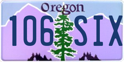 OR license plate 106SIX