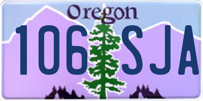 OR license plate 106SJA