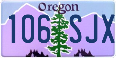 OR license plate 106SJX
