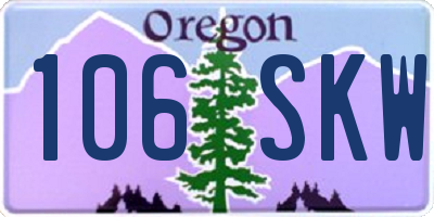 OR license plate 106SKW