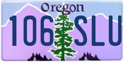 OR license plate 106SLU