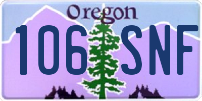 OR license plate 106SNF