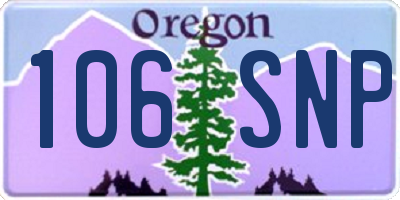 OR license plate 106SNP