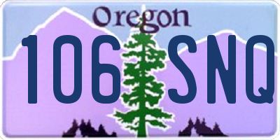 OR license plate 106SNQ