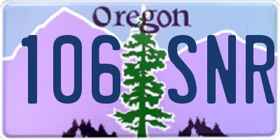 OR license plate 106SNR