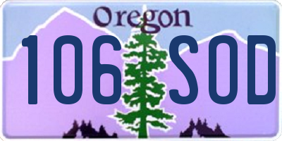 OR license plate 106SOD