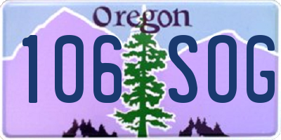 OR license plate 106SOG