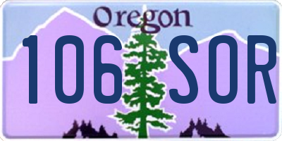 OR license plate 106SOR