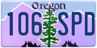 OR license plate 106SPD