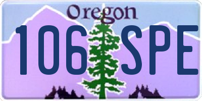 OR license plate 106SPE