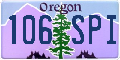 OR license plate 106SPI