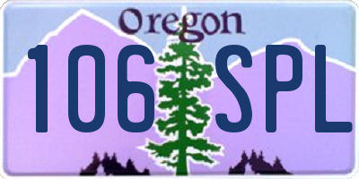 OR license plate 106SPL