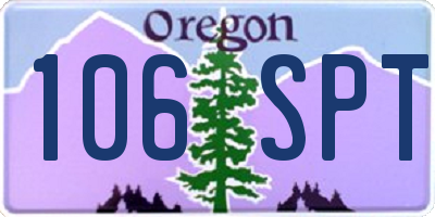 OR license plate 106SPT