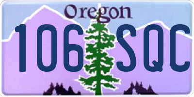 OR license plate 106SQC